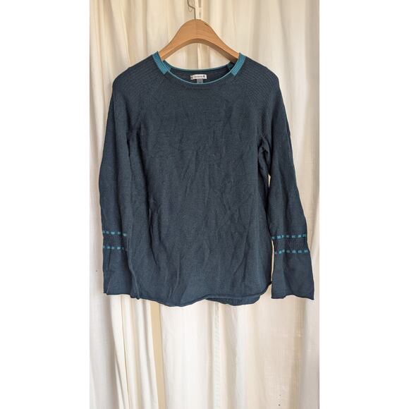 Smartwool Bell Sleeve Womens Sweater Everglade Heather Size M Merino Wool Blend - Picture 1 of 6